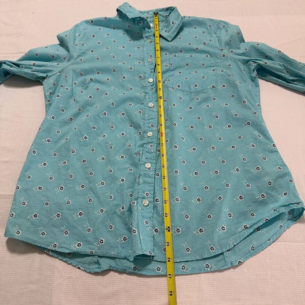 J Crew Re-imagined Classic Fit Womens Button Down Floral Cotton Shirt Size L - Picture 6 of 11